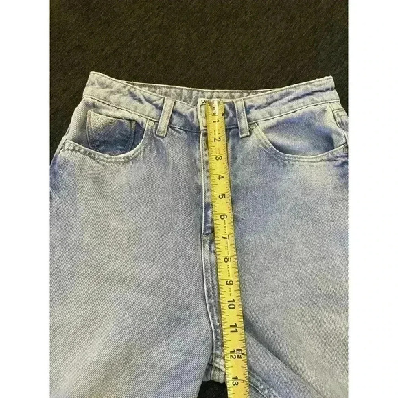Zara Baggy Mom Fit Straight Leg Light Wash 90s Raw Hem Denim Jeans Cropped‎ 4 36 - Picture 6 of 8